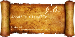 Janák Olivér névjegykártya
