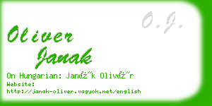 oliver janak business card